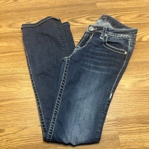 Vigoss Womens The Dallas Classic Fit Boot Cut Jeans Size 27x33 Denim